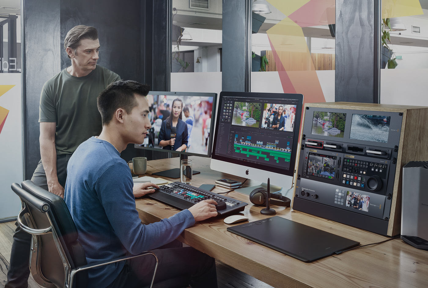 Видеомонтажёр Dikovs Production за работой: цветокоррекция и монтаж в DaVinci Resolve